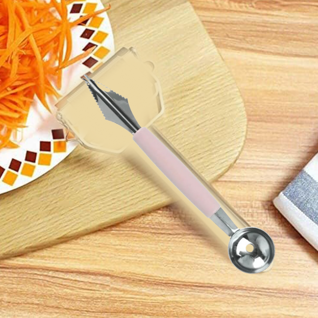 Fruit Carving Tool Kit – Stainless Steel Peeler & Scooper | Quickslice