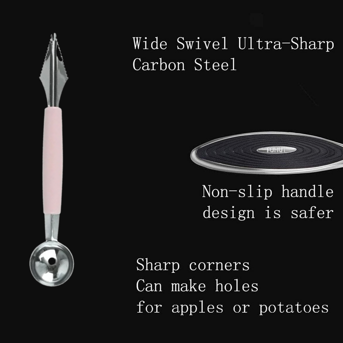 Fruit Carving Tool Kit – Stainless Steel Peeler & Scooper | Quickslice