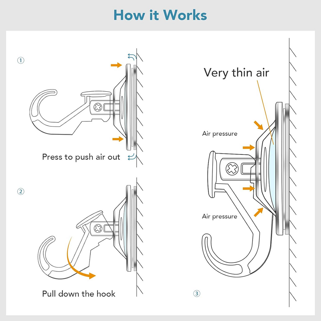 Transparent Suction Hooks – Strong Hold, Drill-Free Storage | GlimmerHome