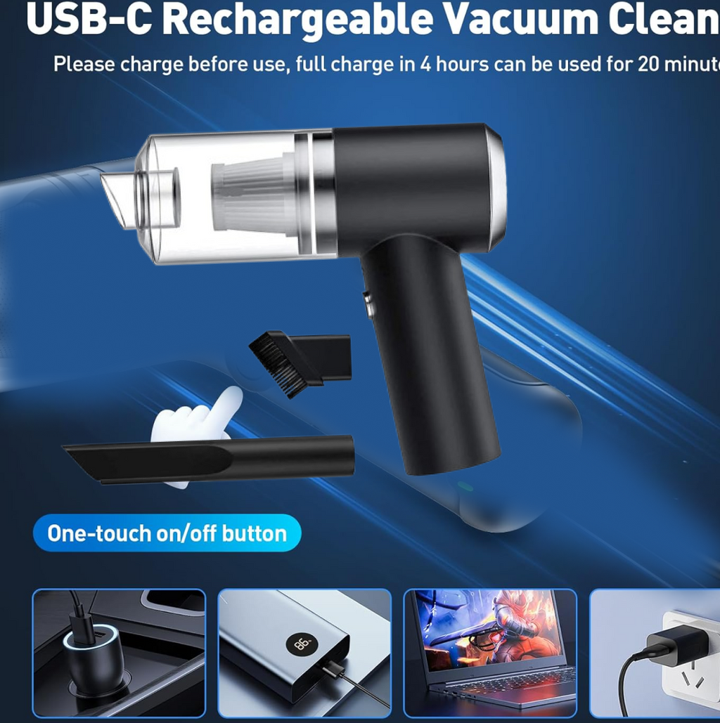 Wireless Handheld Vacuum Cleaner – 120W USB Rechargeable | storenzo
