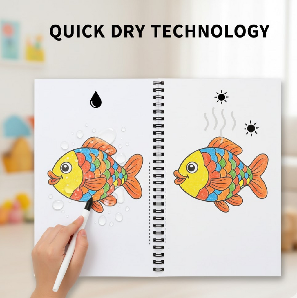 Magic Water Coloring Book – Reusable Mess-Free Fun for Kids | Inventive Play