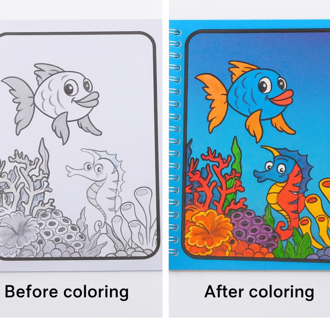 Magic Water Coloring Book – Reusable Mess-Free Fun for Kids | Inventive Play