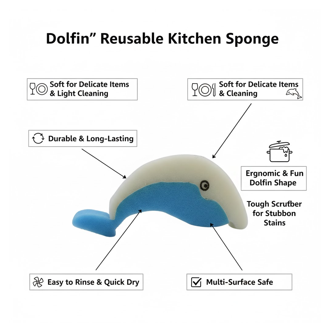 Reusable Kitchen Sponge – Eco-Friendly Multi-Surface Cleaning | SparkleTidy