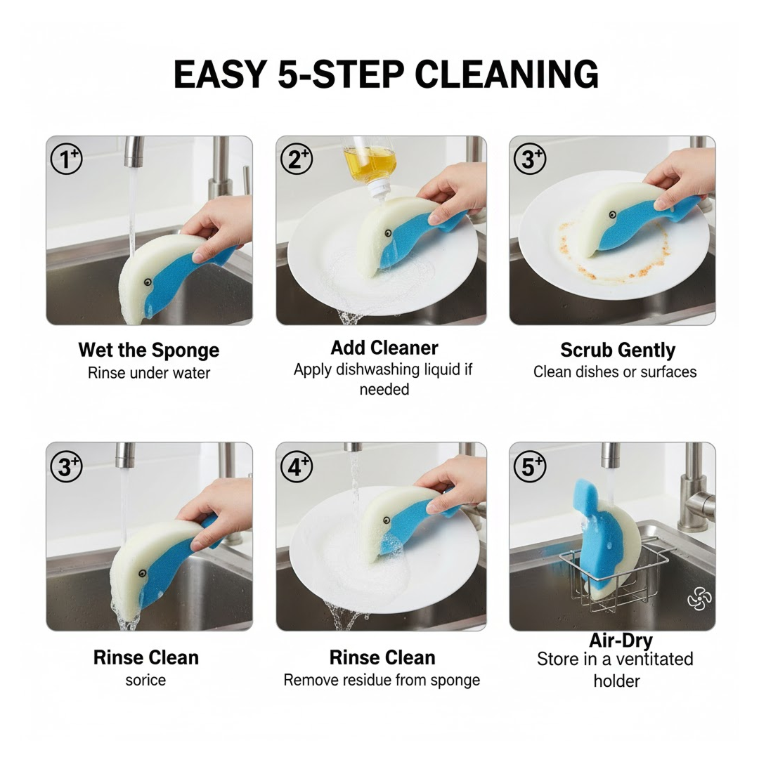 Reusable Kitchen Sponge – Eco-Friendly Multi-Surface Cleaning | SparkleTidy