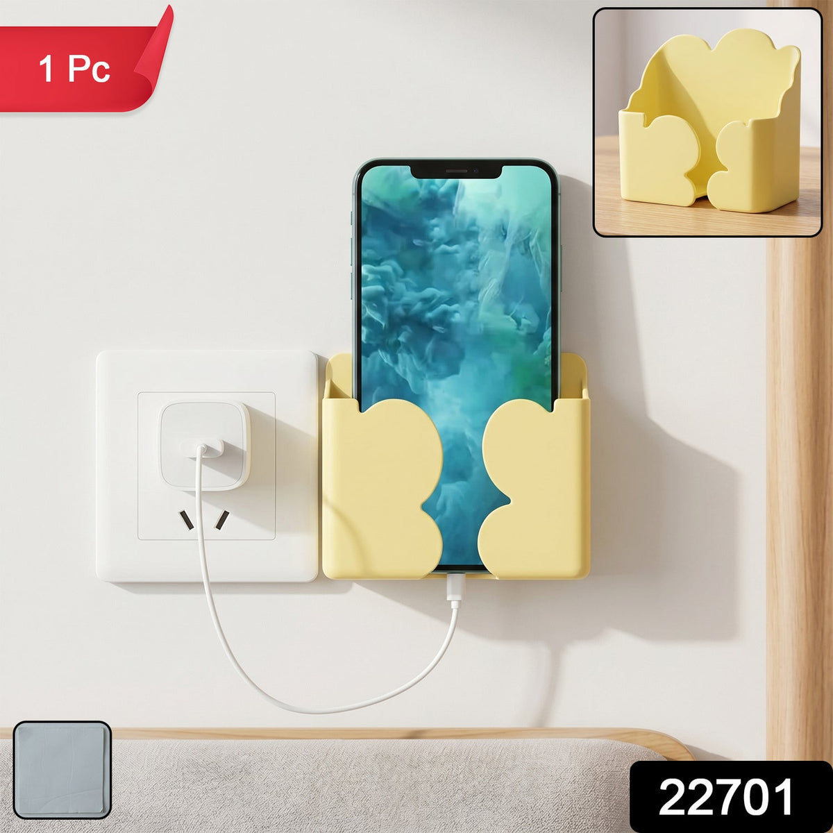Wall Mount Phone Holder – Self-Adhesive Charging Stand for Convenience