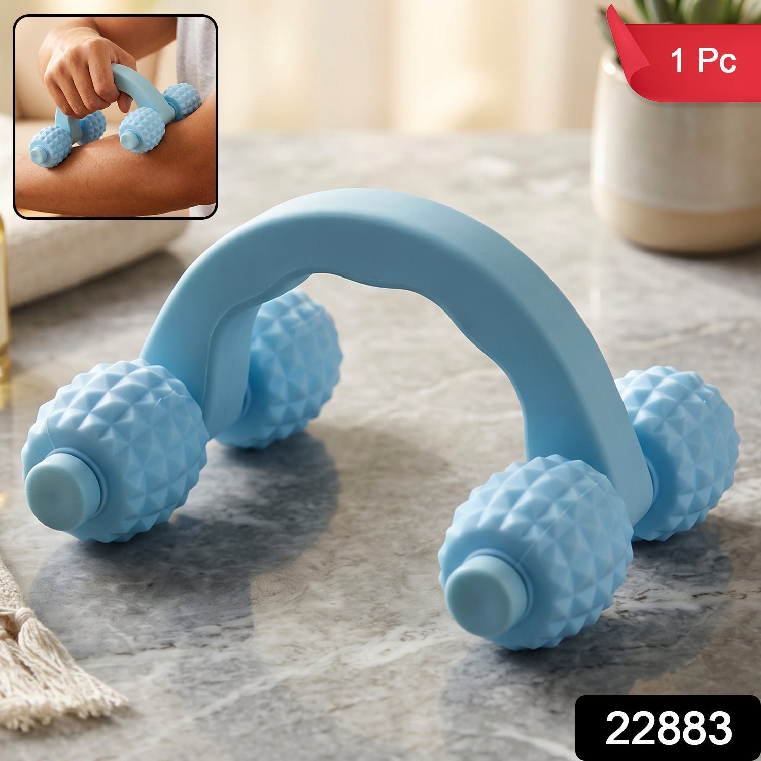 Packaging of the 4 roller manual body massager.