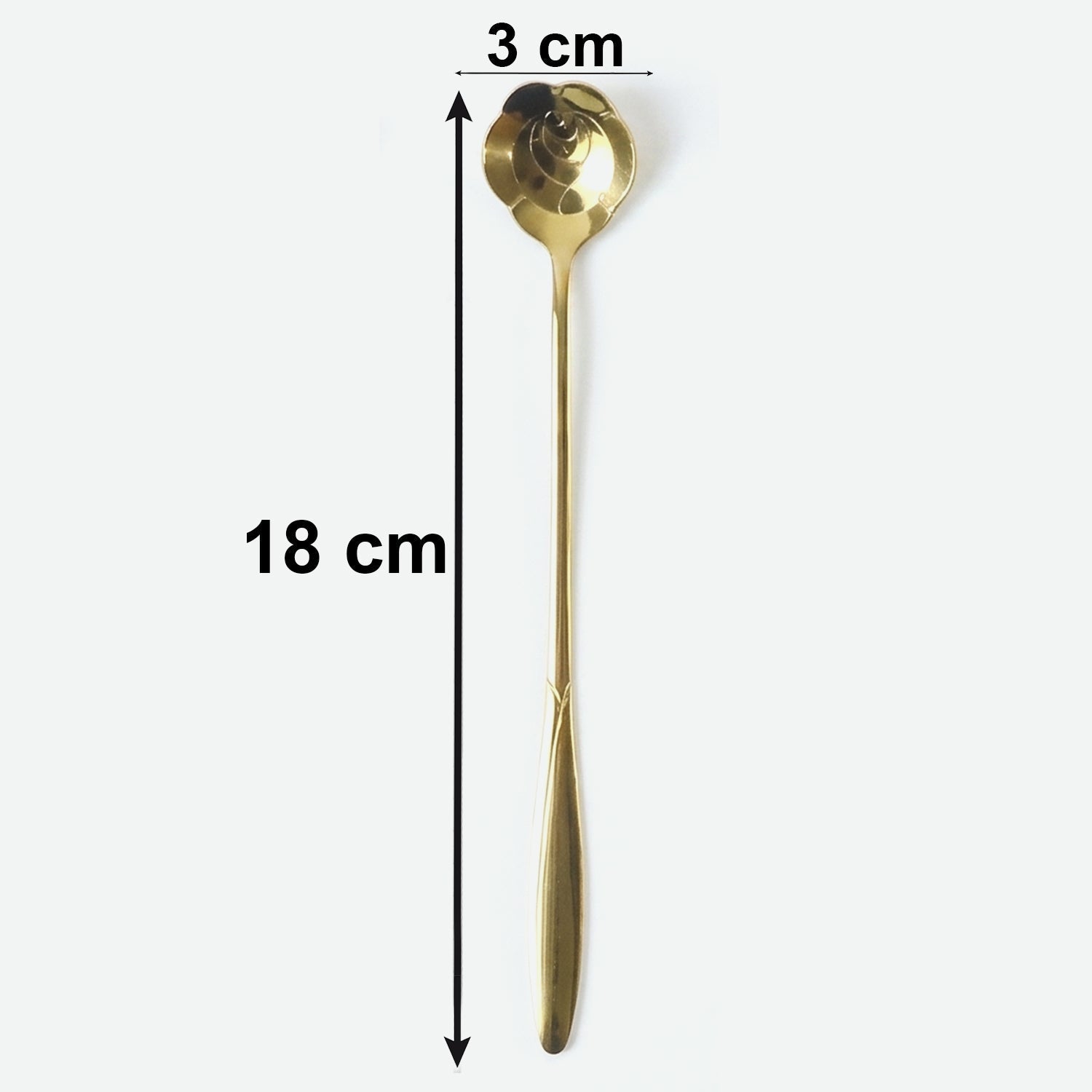 Size guide for mini golden serving spoons