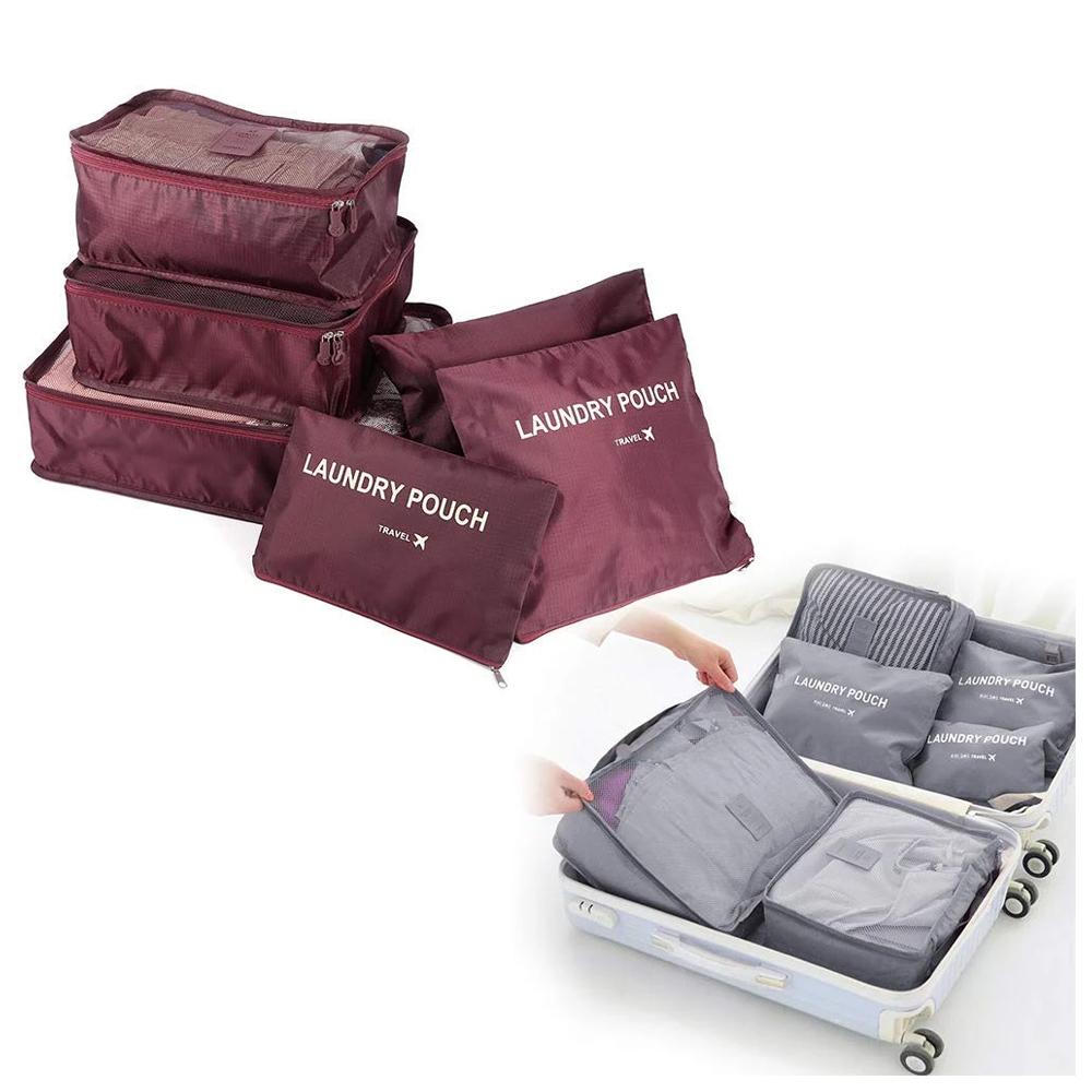 Cloth Organizer Pouch – 6 Pcs Travel Laundry Bags |