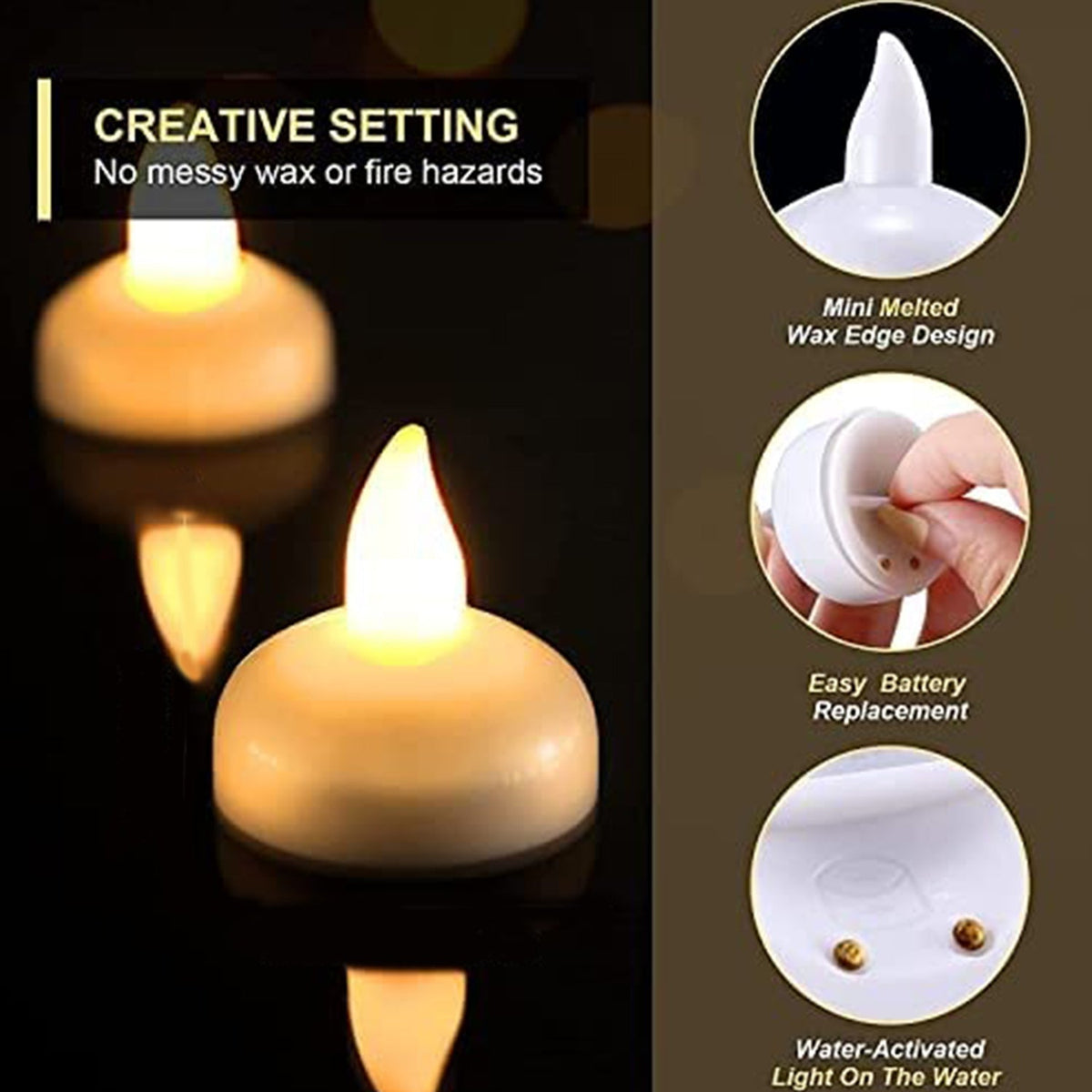Flameless Floating Candles – Safe & Long-lasting Water Decor