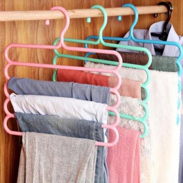 Space Saving Hanger – 5-Layer Multipurpose Plastic | GlimmerHome