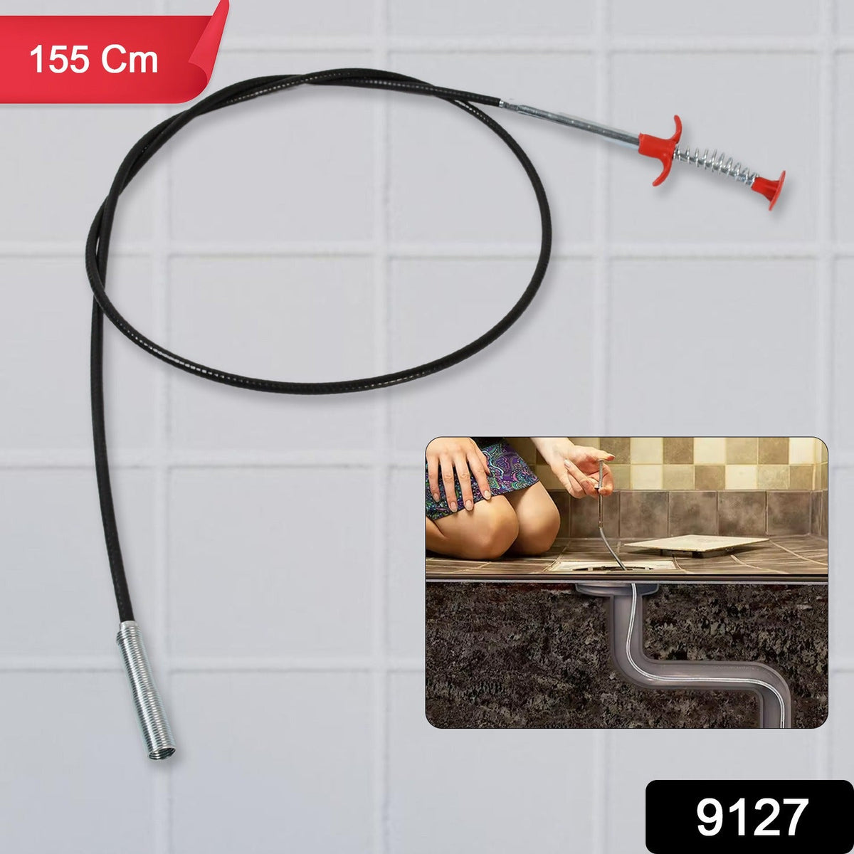 Drain Cleaning Brush – 160 cm Flexible Pipe Cleaner | Velvet Wipe