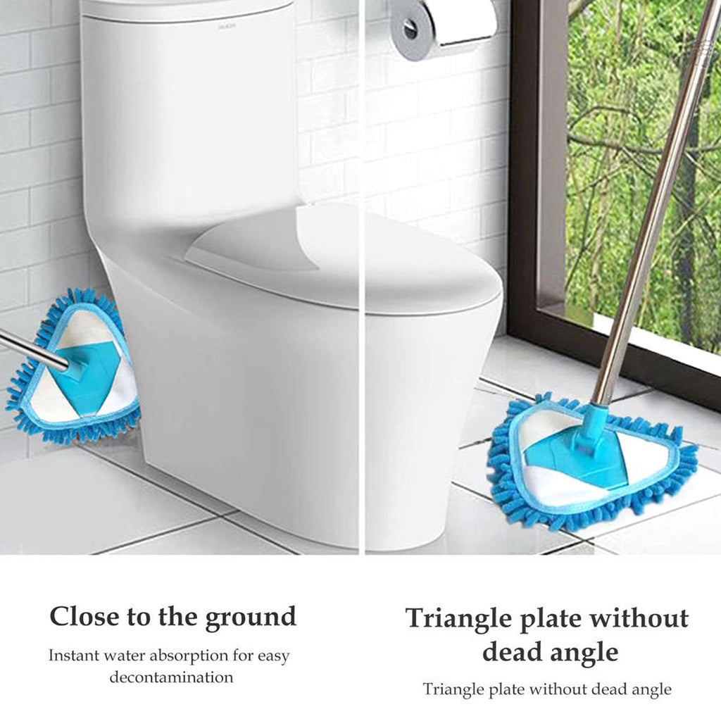 Triangle Mop – Adjustable Stainless Steel for Wet & Dry Floors | Velvet Wipe