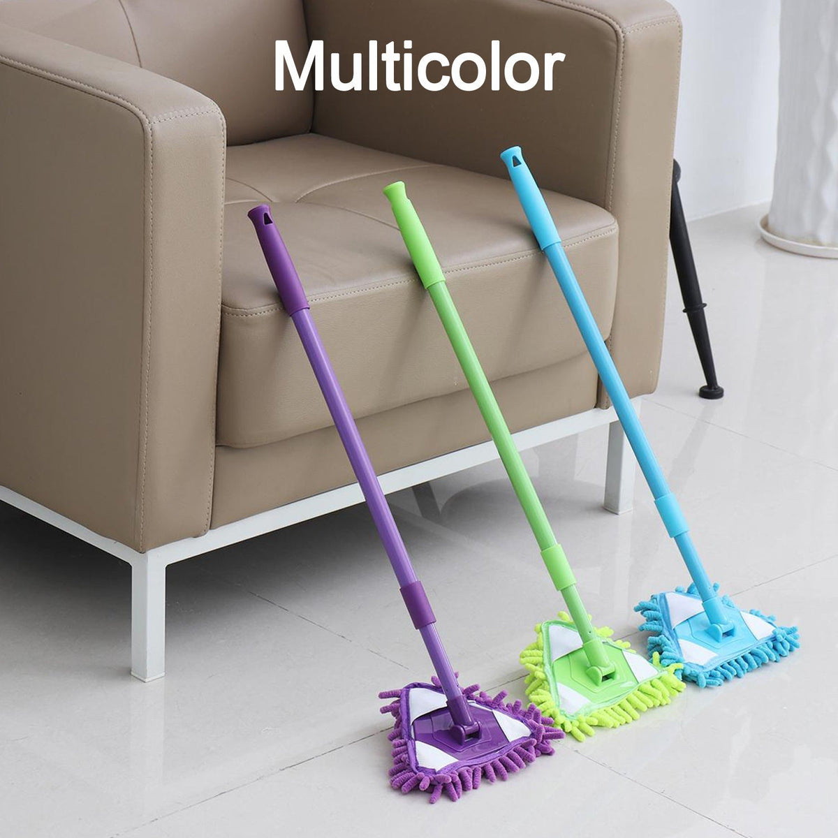 Triangle Mop – Adjustable Stainless Steel for Wet & Dry Floors | Velvet Wipe