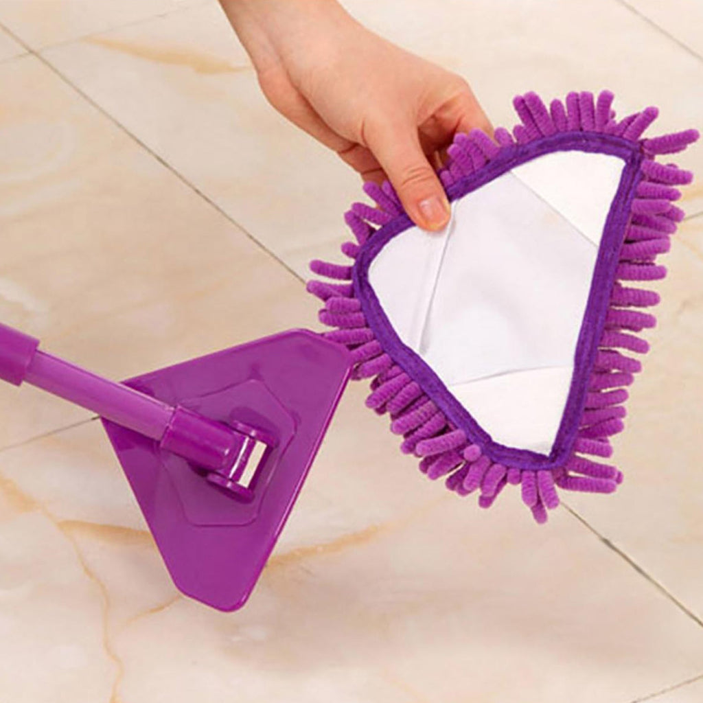 Triangle Mop – Adjustable Stainless Steel for Wet & Dry Floors | Velvet Wipe