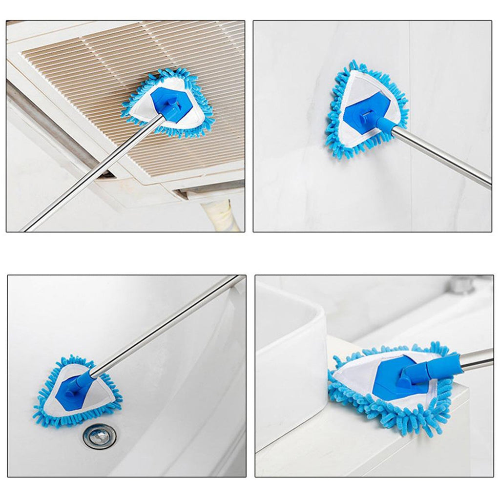 Triangle Mop – Adjustable Stainless Steel for Wet & Dry Floors | Velvet Wipe