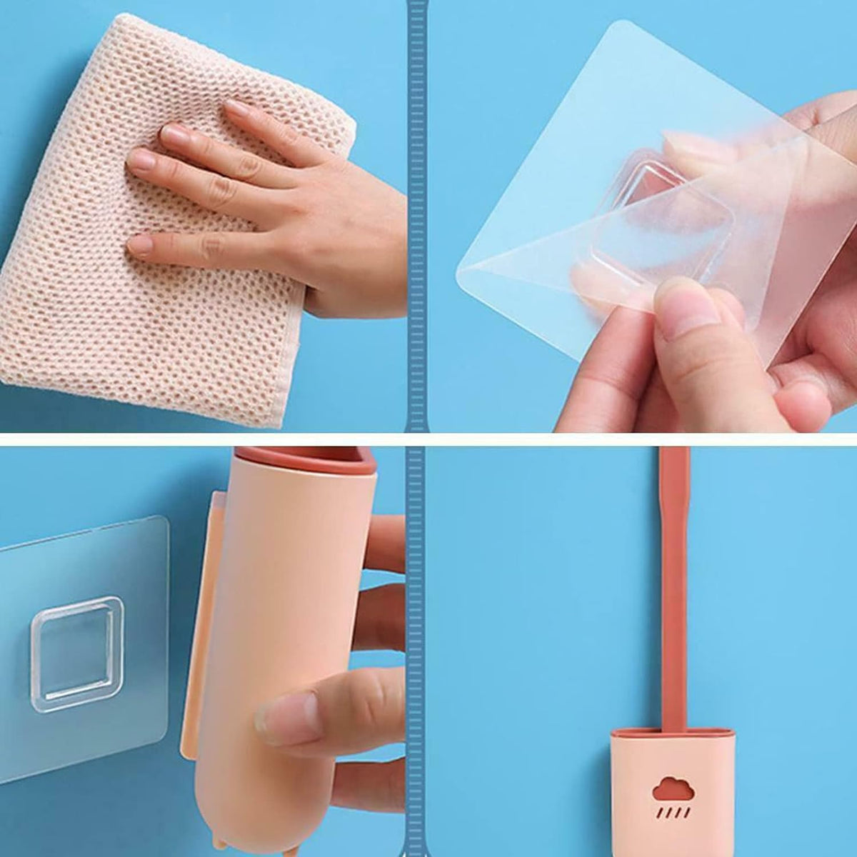 Silicone Toilet Brush – Quick-Dry Holder, Flexible Bristles | Velvet Wipe