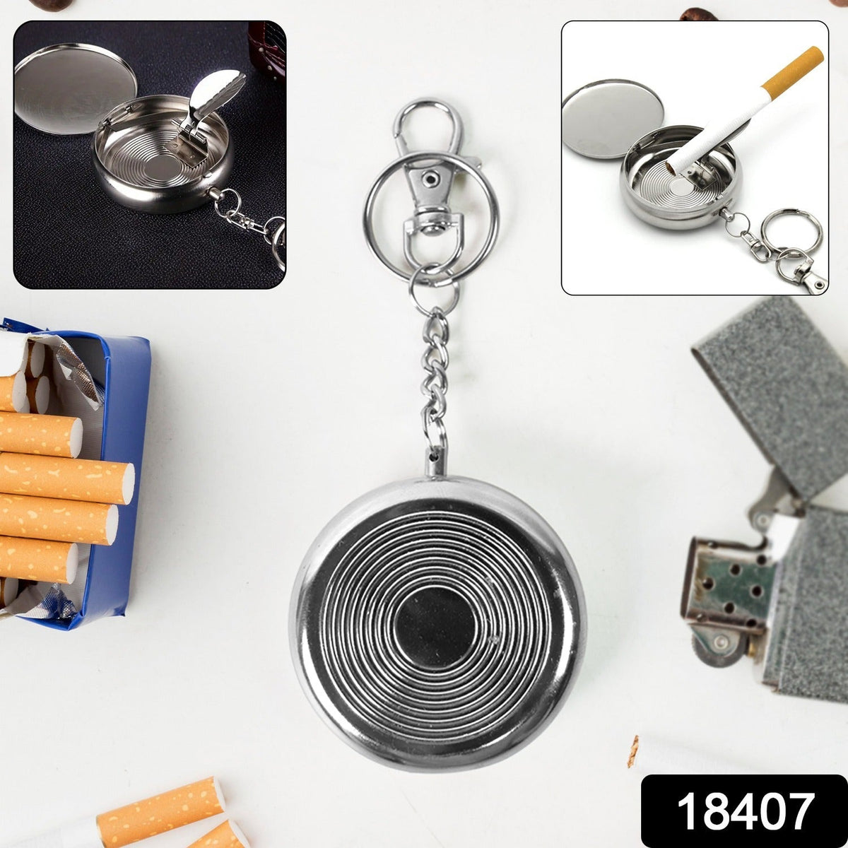 Mini Stainless Steel Ashtray – Portable with Secure Lid for Travel