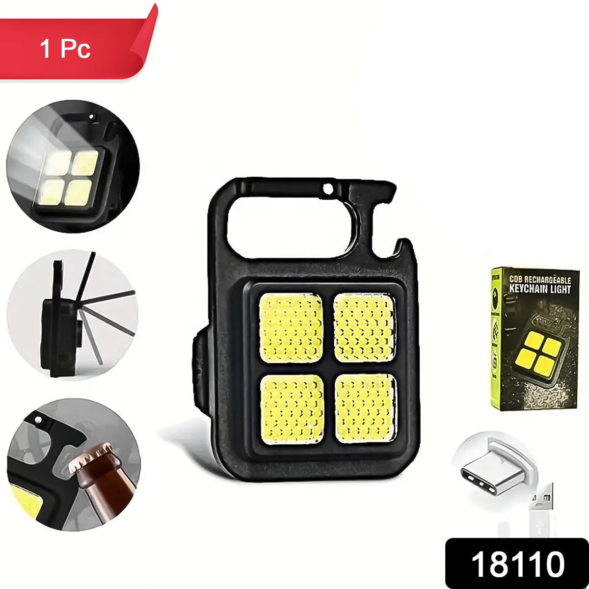 Mini LED Keychain Light 3 Modes Bottle Opener