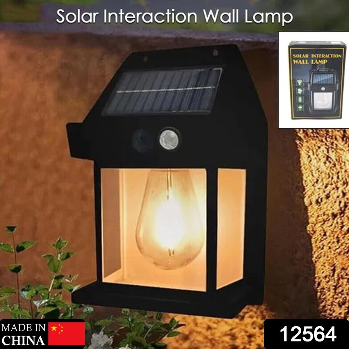 Solar Wall Lamp with Motion Sensor for Outdoor Lighting