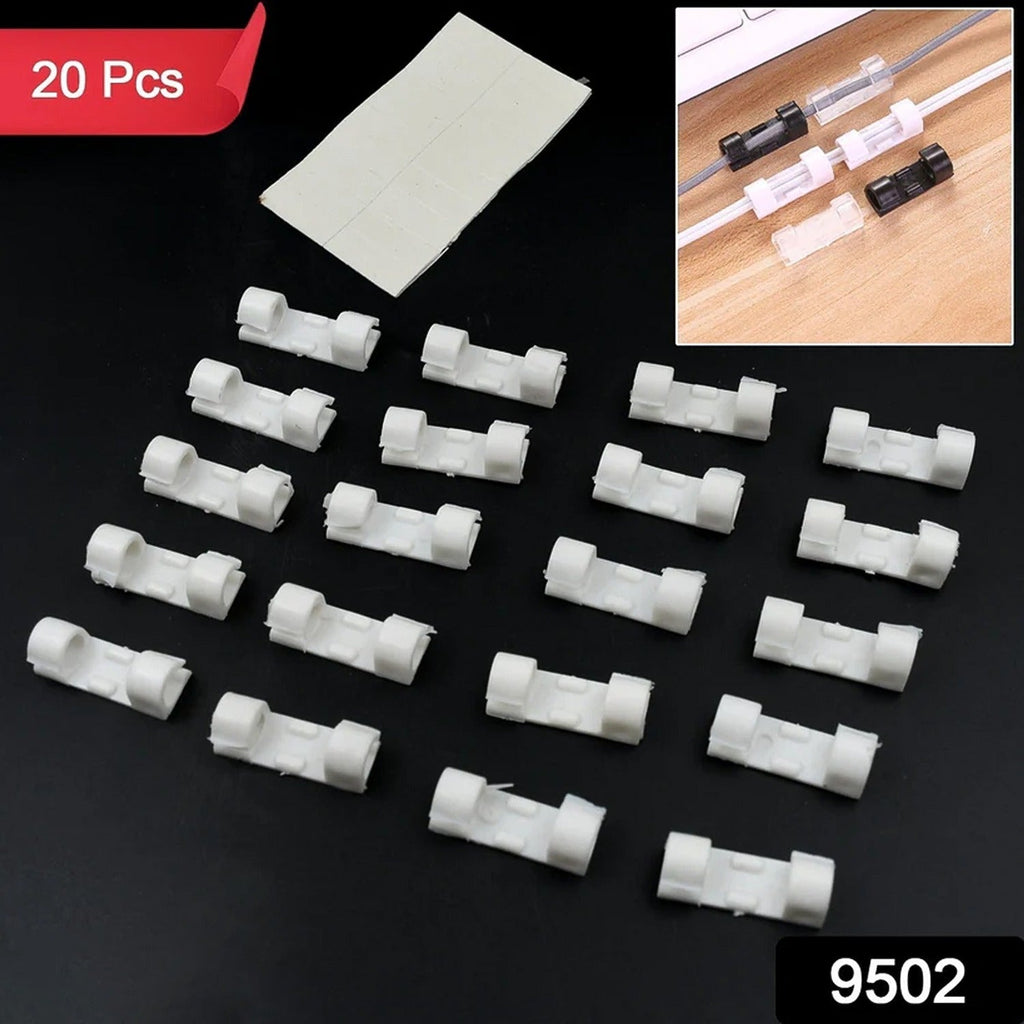 Plastic Cable Clips – Strong Adhesive Wire Organizer (20 Pcs) | WipeTech
