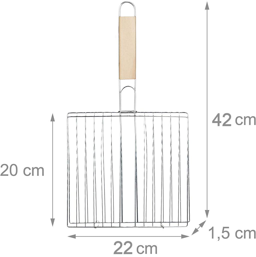 Barbecue Grill – Foldable, Non-Stick with Wooden Handle | CookAura