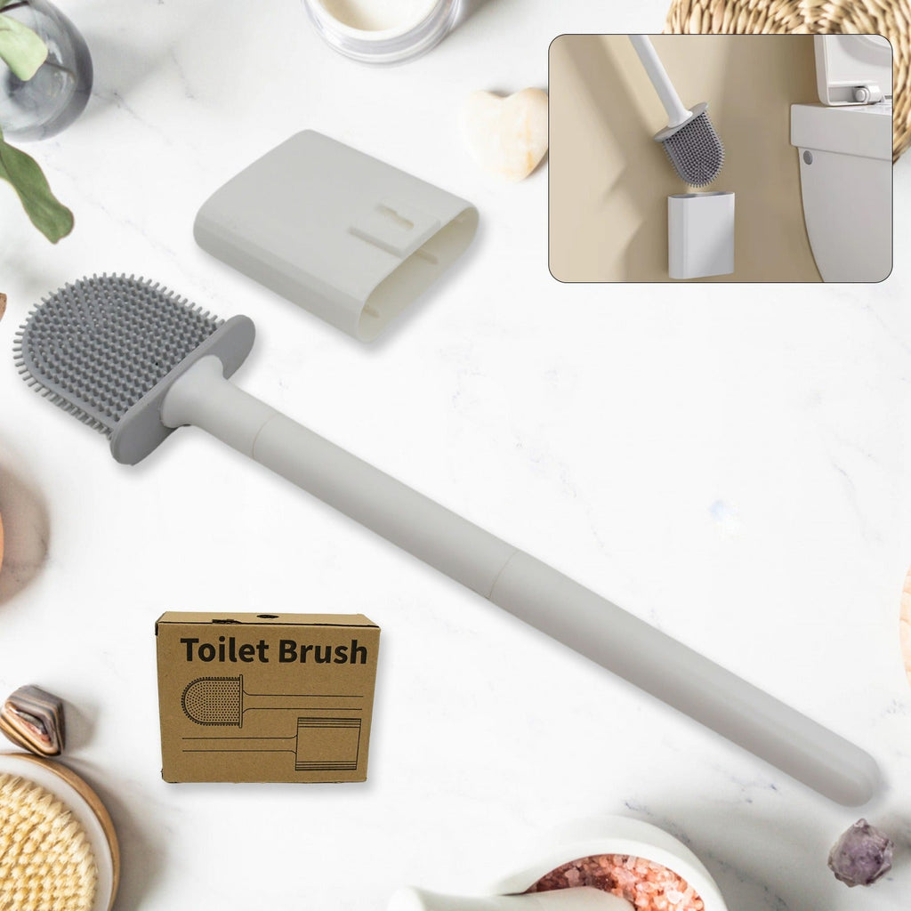 Silicone Toilet Brush – Wall-Mounted, Anti-Drip Cleaner | Velvet Wipe