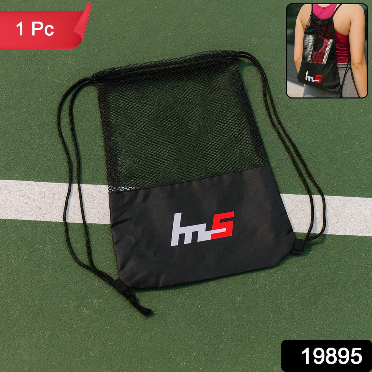 Mesh Drawstring Gym Sack – Breathable Sports Backpack for Workouts
