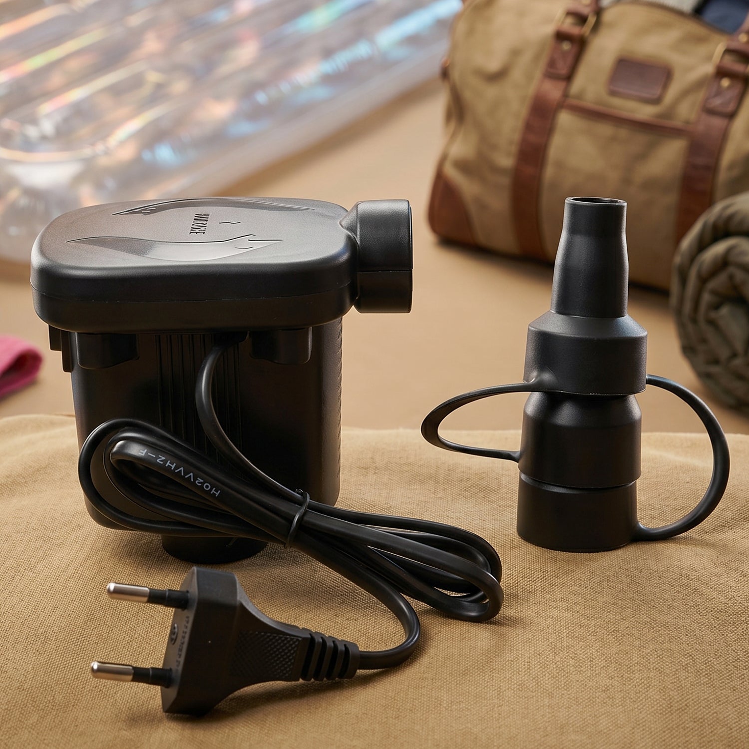 Air pump nozzles compatible with inflatables like beds and pools