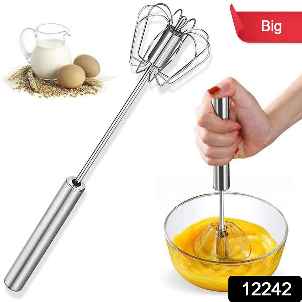 OwlCart NeatNest Stainless Steel Egg Whisk – Hand Push Rotary