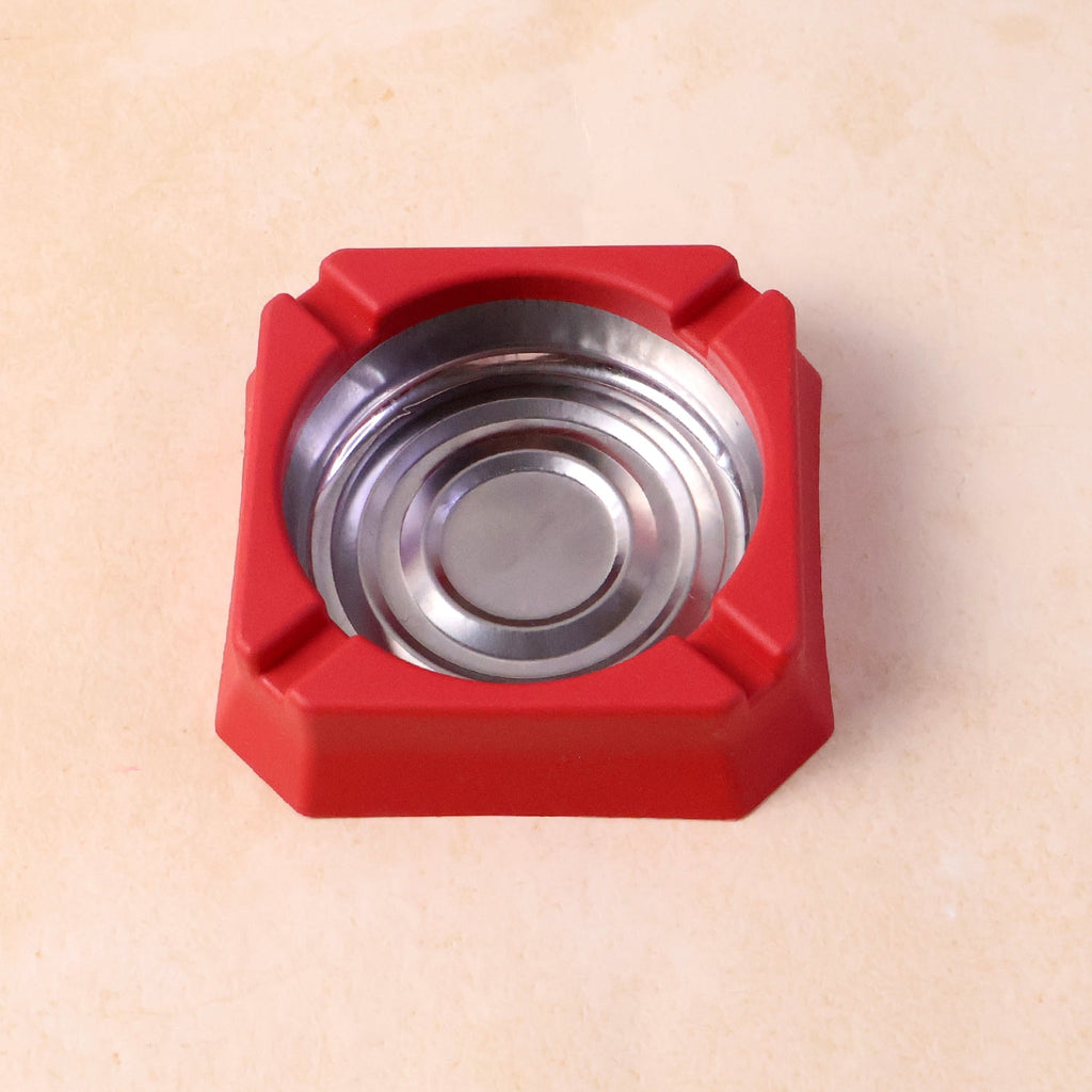 Heat-Resistant Ashtray – Stainless Steel Inner Bowl for Easy Cleaning