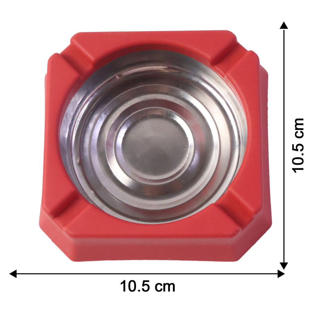 Heat-Resistant Ashtray – Stainless Steel Inner Bowl for Easy Cleaning