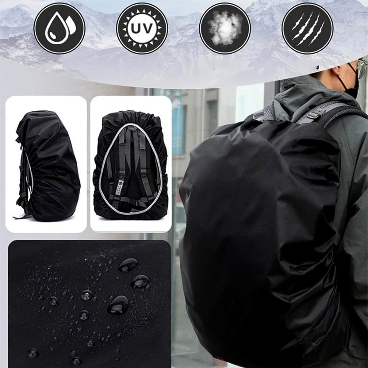 Waterproof Small Backpack Rain Cover – Lightweight & Durable Protection