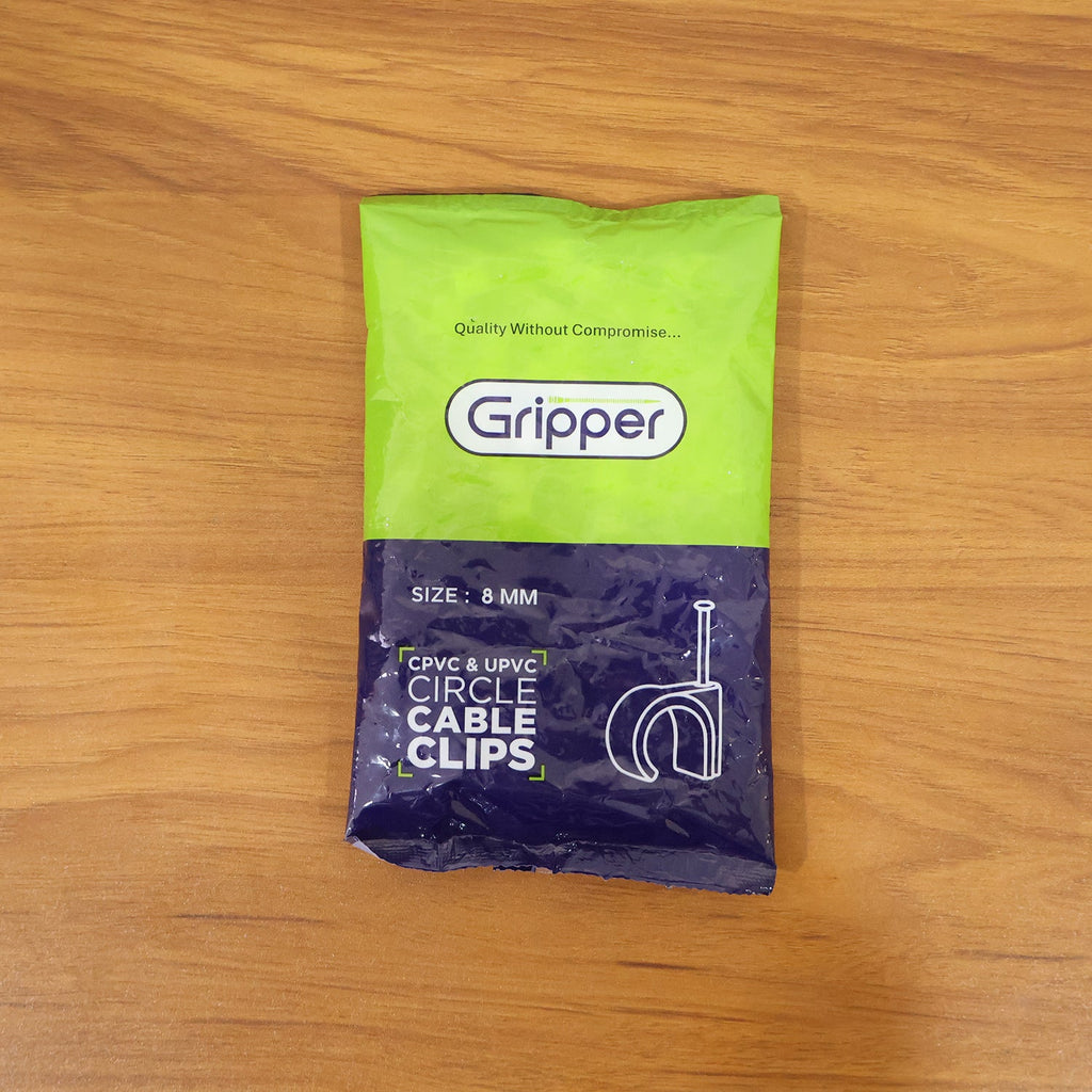 Cable Clip – Heavy Duty 8mm Plastic Clip with Steel Nail for Wiring
