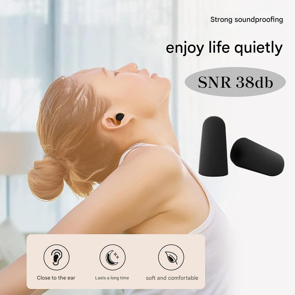 OwlCart DailyEase – Men Soft Ear Plugs with Case Reusable Noise Reduction for Sleep (1 Pair)