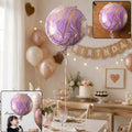 Bright round marble foil balloon for party decoration