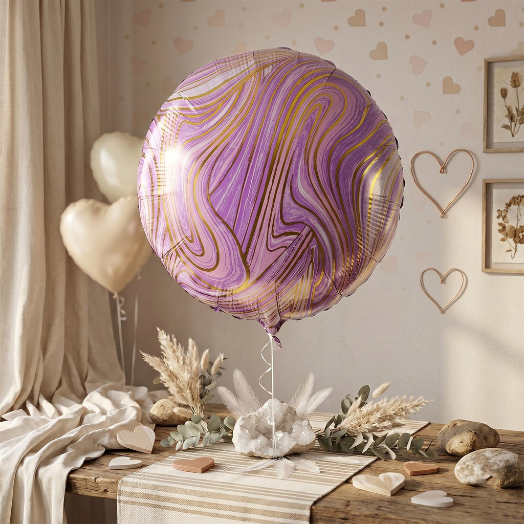 KidsÕ party round marble balloon decor