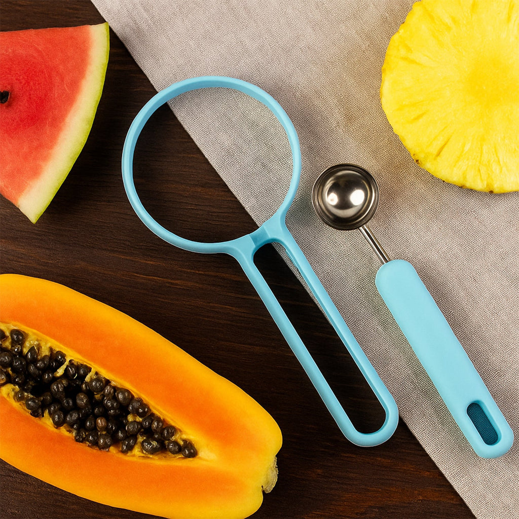 Melon Baller – Multi-Function Fruit Cutter with Silicone Handle