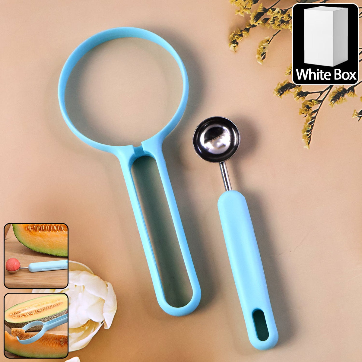 Melon Baller – Multi-Function Fruit Cutter with Silicone Handle