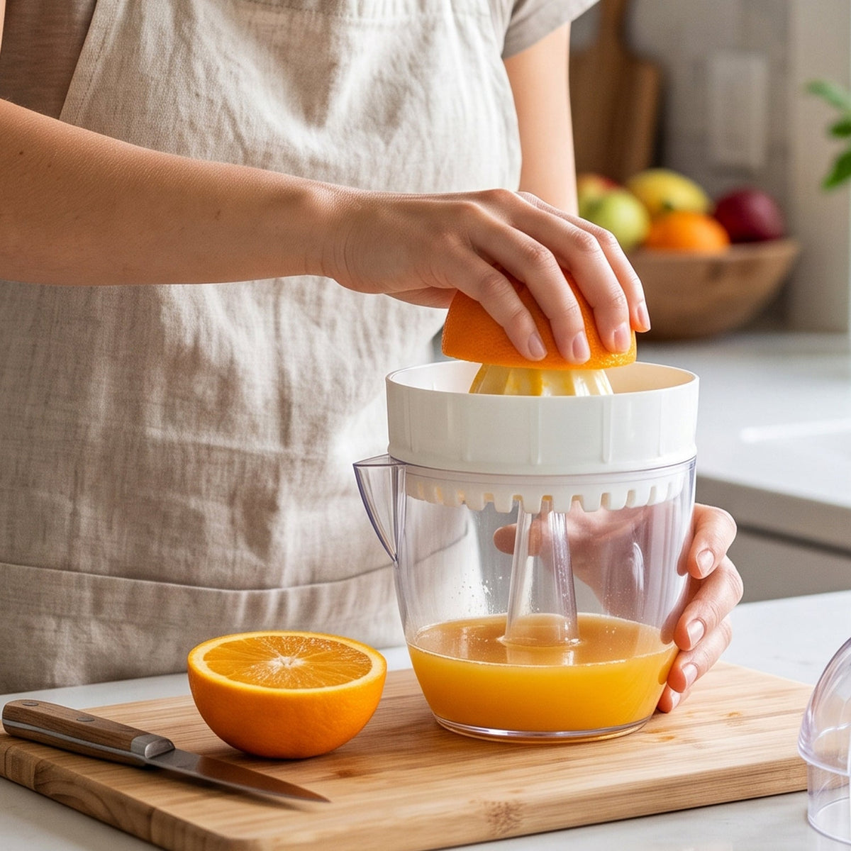 OwlCart QuickFix – Plastic Mini Manual Citrus Lemon Orange Squeezer with Cup (1 Pc)