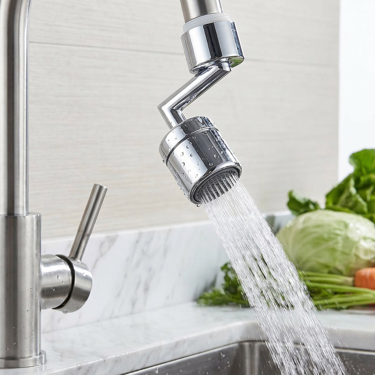 Faucet Aerator – 1080 Degree Swivel, Splash-Proof Water Flow