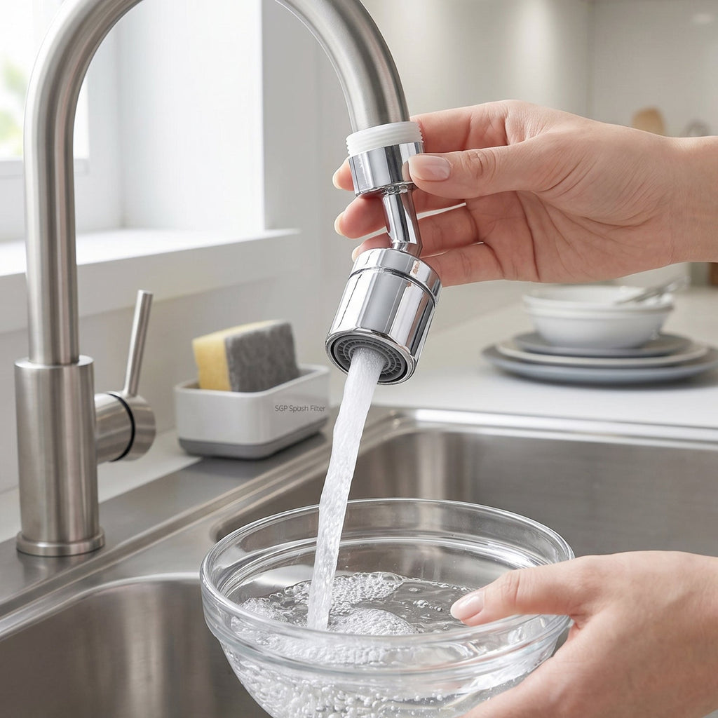 Faucet Aerator – 1080 Degree Swivel, Splash-Proof Water Flow