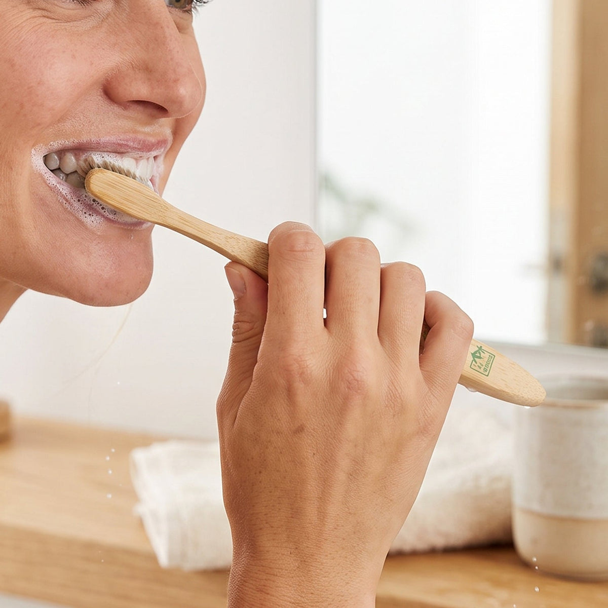 OwlCart HandyHub – Soft Bristle Bamboo Toothbrush, Eco-Friendly Wooden Toothbrush for Travel (1 Pc)