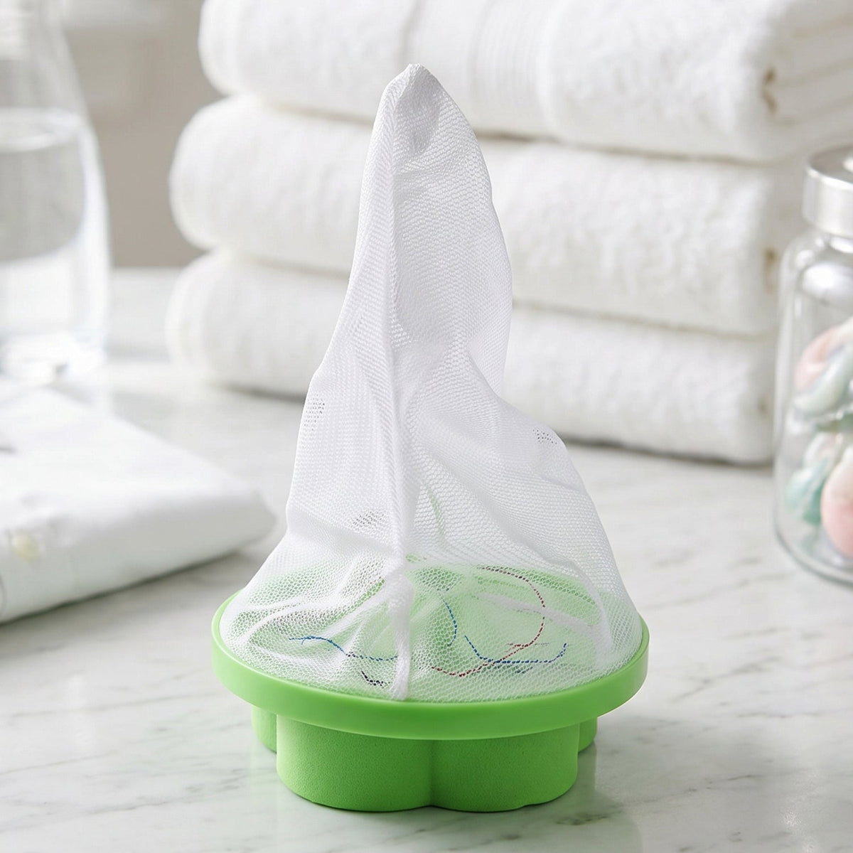 Washing Machine Floating Hair Lint Catcher – Reusable Mesh Flower Filter
