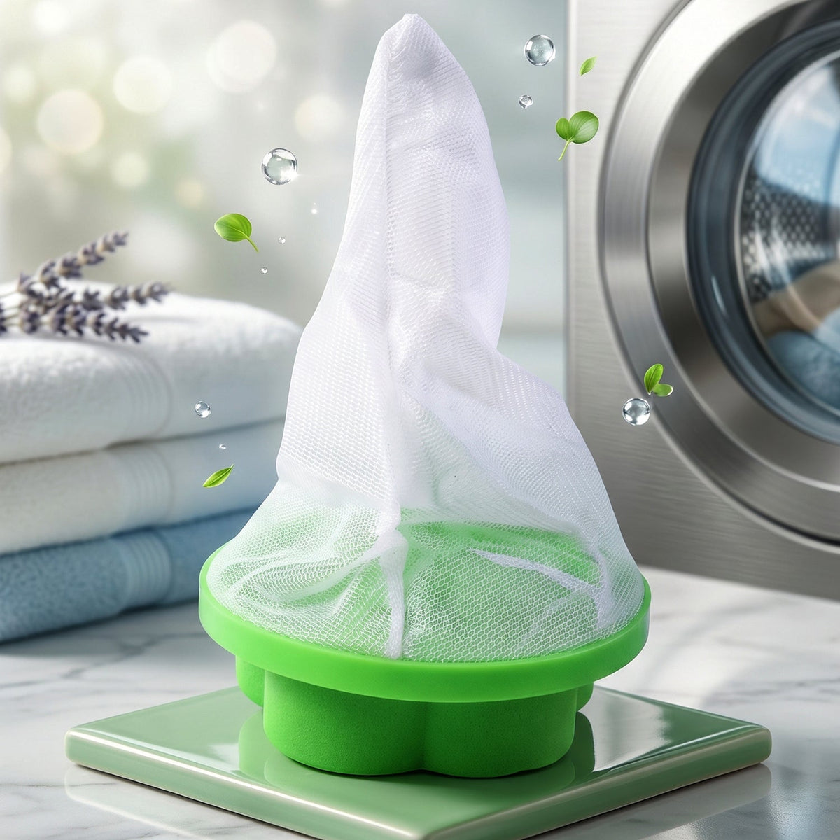 Washing Machine Floating Hair Lint Catcher – Reusable Mesh Flower Filter