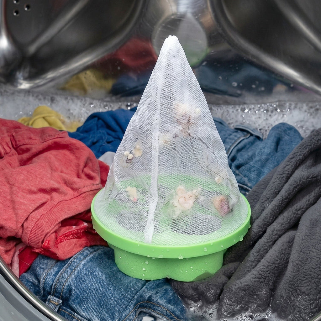 Washing Machine Floating Hair Lint Catcher – Reusable Mesh Flower Filter