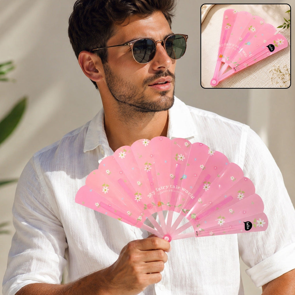 OwlCart CleanMate Foldable Hand Fan for Men Lightweight Pocket Size Portable Cooling (1 Pc) – Everyday Handy Solution