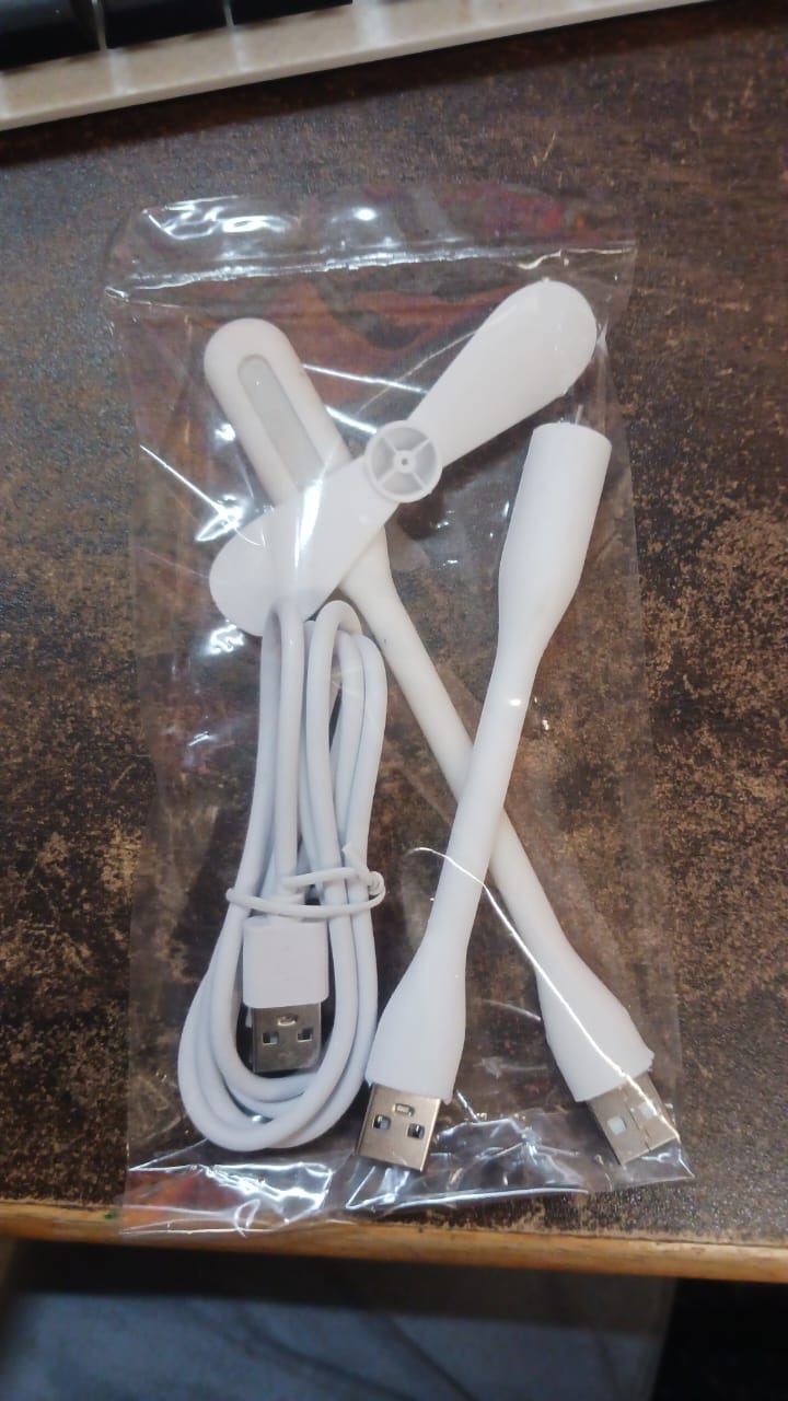 Portable USB Fan Set – Mini Fan, LED Light & Cable | Indo Glow