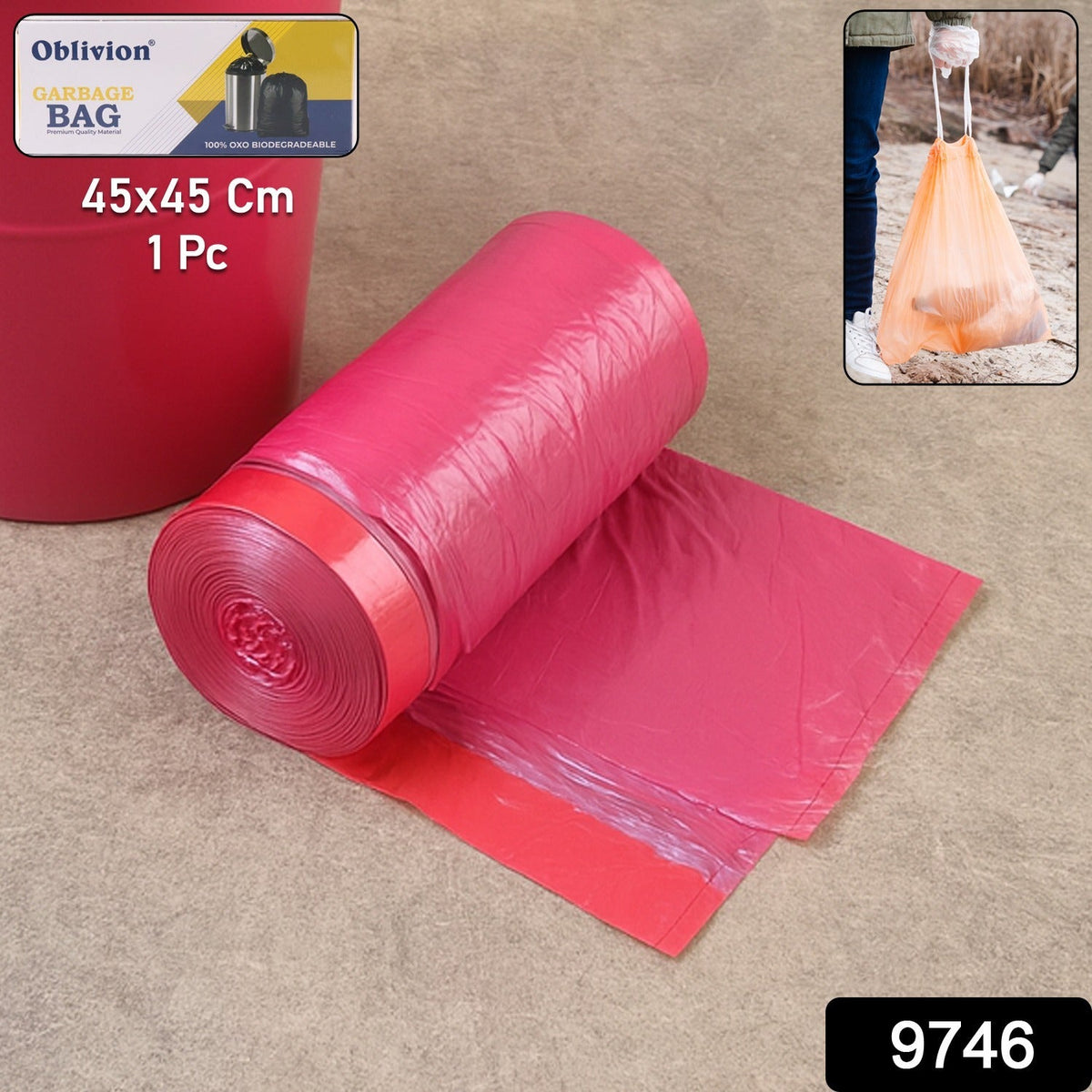 Biodegradable Garbage Bags – Durable Leak-Proof 45x45 cm