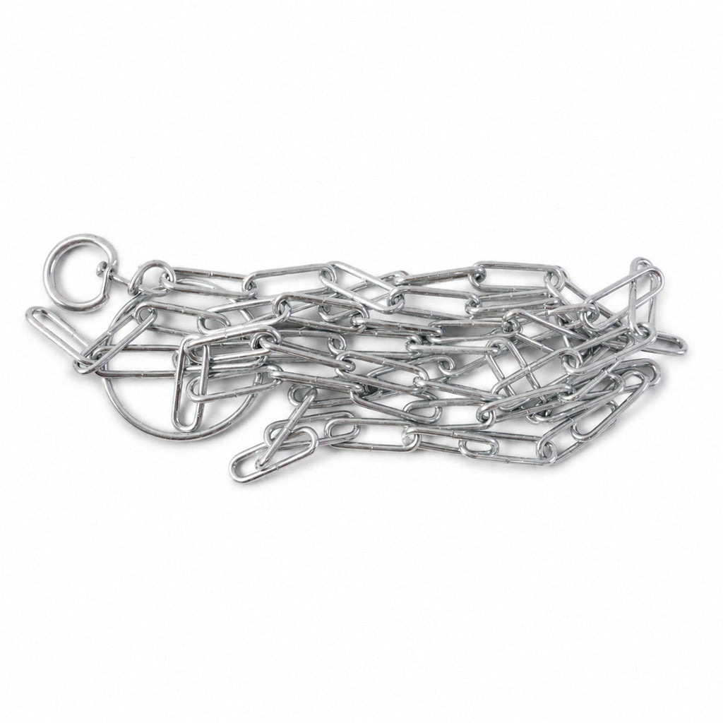 Luggage lock chain on white background showing size and finish