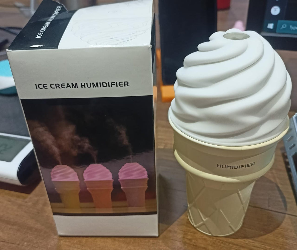 OwlCart HandyHub – Ice Cream Cone Humidifier – Portable Air Freshener with LED
